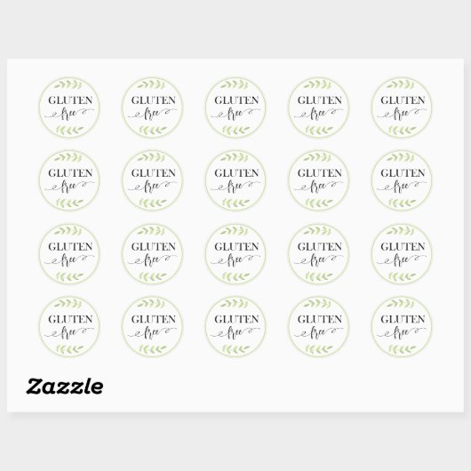 Sticker rond classique sans gluten (Feuille)