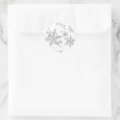 Sticker rond classique Silver Snowflakes (Sac)