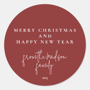 Sticker Rond Classique simple rouge de Falun 