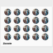 Sticker rond classique singe, brillant (Feuille)