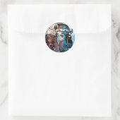 Sticker rond classique singe, brillant (Sac)