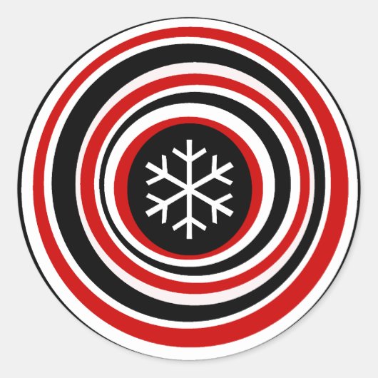 Sticker rond classique Snowflake (Devant)