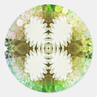 Sticker rond classique Snowflake, brillant