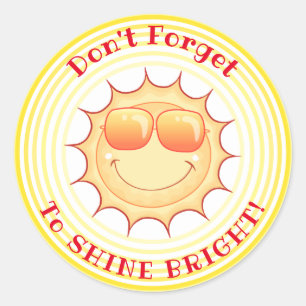 Sticker rond classique souriant brillant