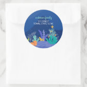 Sticker rond classique sous la mer de Noël (Sac)