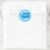 Sticker rond classique State Washington (Sac)