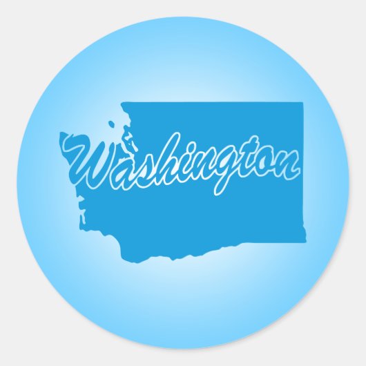 Sticker rond classique State Washington (Devant)