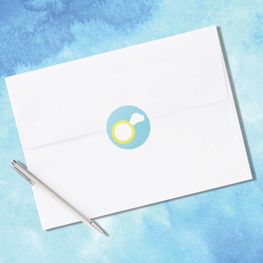 Sticker rond classique Sun et Cloud