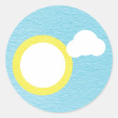 Sticker rond classique Sun et Cloud (Devant)