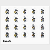 Sticker Rond Classique Sunny Schnauzer (Feuille)