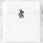 Sticker Rond Classique Sunny Schnauzer (Sac)