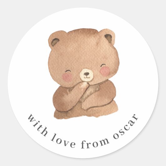 Sticker rond classique Teddy Bear (Devant)