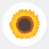Sticker rond classique tournesol (Devant)
