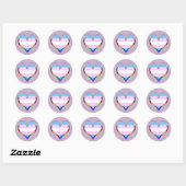 Sticker rond classique Trans Pride Heart (Feuille)