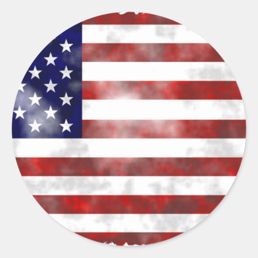 Sticker rond classique USA, brillant (Devant)