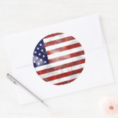 Sticker rond classique USA, brillant (Enveloppe)