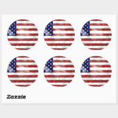 Sticker rond classique USA, brillant (Feuille)
