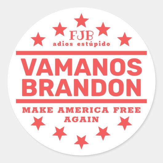 Sticker rond classique Vamanos Brandon II (Devant)