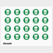 Sticker rond classique vert (Feuille)