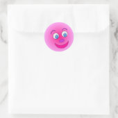 Sticker rond classique/Visage pourpre (Sac)