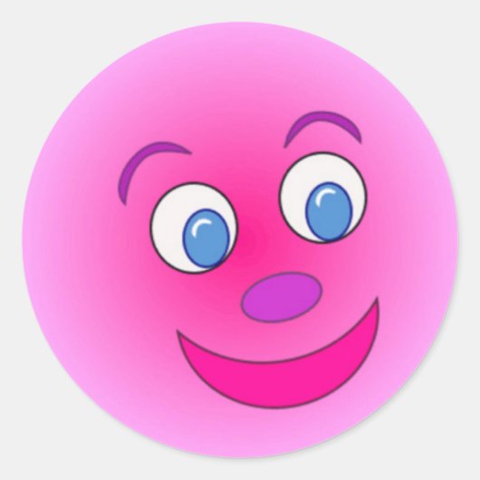 Sticker rond classique/Visage pourpre (Devant)