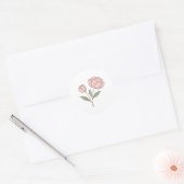 Sticker rond classique Wonky Zoo Peonies (Enveloppe)