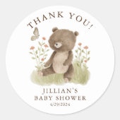 Sticker rond classique Woodland Wonder Bear (Devant)