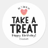 Sticker Rond Classroom Birthday Treat Heart Cookie Simple (Devant)