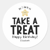 Sticker Rond Classroom Birthday Treat Kawaii Star Simple (Devant)