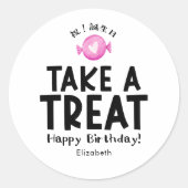 Sticker Rond Classroom Treat Birthday Heart Candy Simple (Devant)