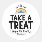 Sticker Rond Classroom Treat Birthday Rainbow Simple (Devant)