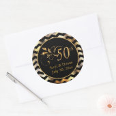 Sticker Rond Classy 50e Anniversaire de Mariage d'or (Enveloppe)