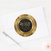 Sticker Rond Classy 50e Anniversaire de Mariage d'or (Enveloppe)