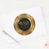 Sticker Rond Classy 50e Anniversaire de Mariage d'or (Enveloppe)
