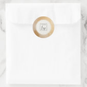 Sticker Rond Classy Artisan Beige Gold Paint Logo Entreprise (Sac)