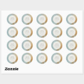 Sticker Rond Classy Artisan Blue Gold Paint Business (Feuille)