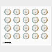 Sticker Rond Classy Artisan Blue Gold Paint Logo Entreprise (Feuille)