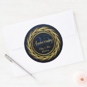 Sticker Rond Classy Blue Gold Royal Anniversaire de luxe (Enveloppe)