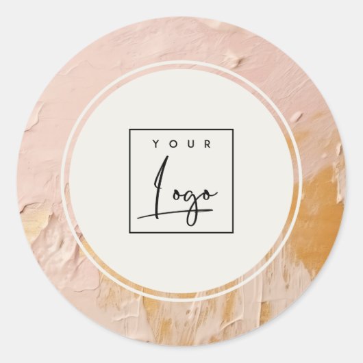 Sticker Rond Classy Bush Pink Gold Paint Logo Business (Devant)
