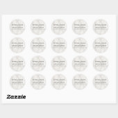Sticker Rond Classy Elegant Marbre Mariage Célébration (Feuille)