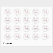 Sticker Rond Classy Girly Marble de luxe Design Nom Monogramme (Feuille)