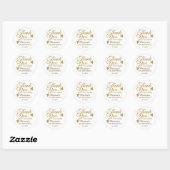Sticker Rond Classy Gold 30e anniversaire Merci (Feuille)