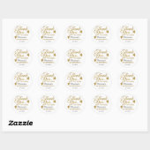 Sticker Rond Classy Gold 50e Anniversaire Merci (Feuille)