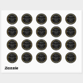 Sticker Rond Classy Gold Frame Minimalist Graduation Party (Feuille)
