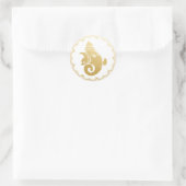Sticker Rond Classy Gold Ganapati dieu hindou indien élégant (Sac)