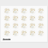 Sticker Rond Classy Gold Green 50e anniversaire Merci (Feuille)