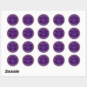 Sticker Rond Classy Gold Minimalist Graduation Party Purple (Feuille)