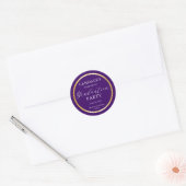 Sticker Rond Classy Gold Minimalist Graduation Party Purple (Enveloppe)