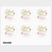 Sticker Rond Classy Gold rose 50e anniversaire Merci (Feuille)