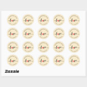 Sticker Rond Classy Handmade With Love Personalized (Feuille)